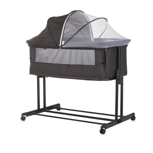 Chipolino zen co-sleeper box met klamboe obsidian zwart