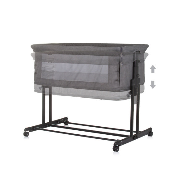 Load image into Gallery viewer, Chipolino zen co-sleeper box met klamboe granite grijs
