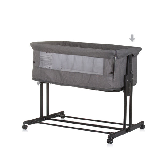 Chipolino zen co-sleeper box met klamboe granite grijs