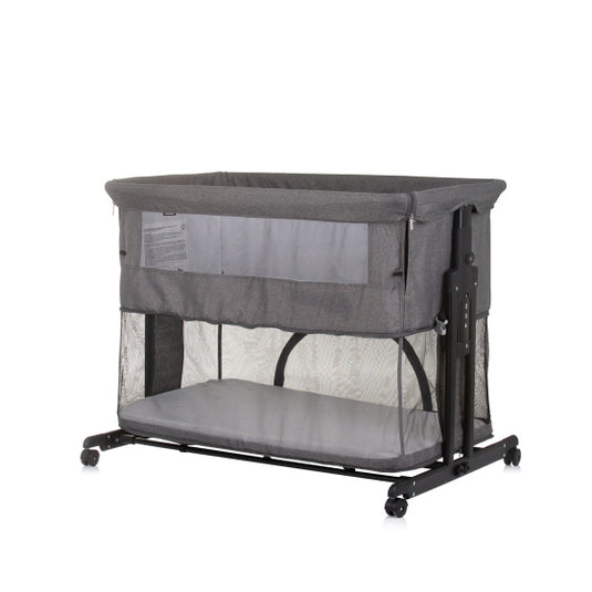 Chipolino zen co-sleeper box met klamboe granite grijs