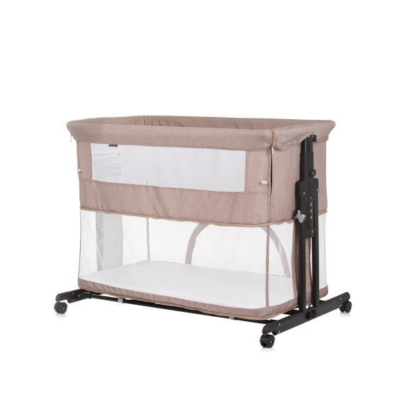Load image into Gallery viewer, Chipolino zen co-sleeper box met klamboe macadamia beige
