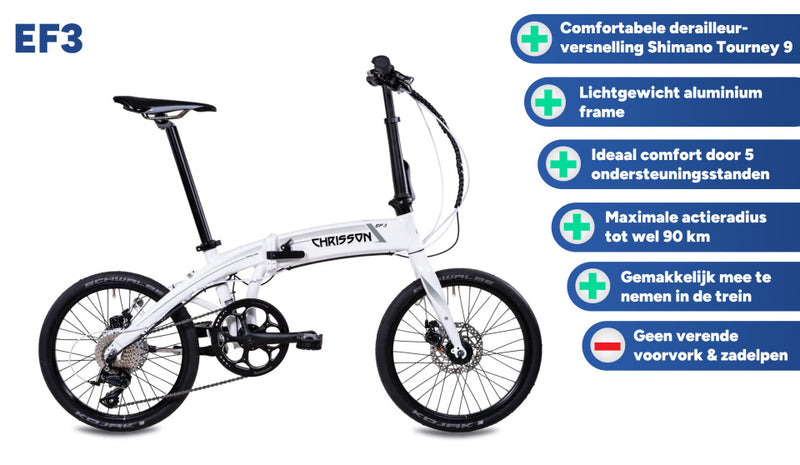 Load image into Gallery viewer, Chrisson ef3 20 inch 32 cm unisex 9v mechanische schijfrem wit
