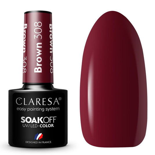 Claresa uv led gellak 5ml brown 308 full berries