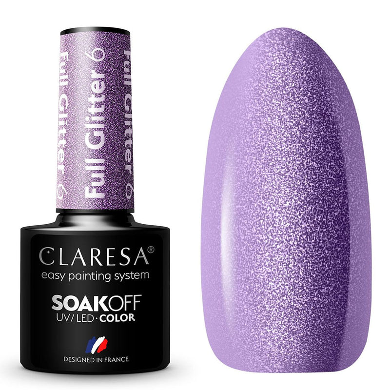 Afbeelding laden in galerijviewer, Claresa uv led gellak 5ml full glitter 6 purple
