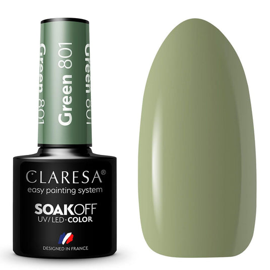 Claresa uv led gellak 5ml green 801 quiet forest