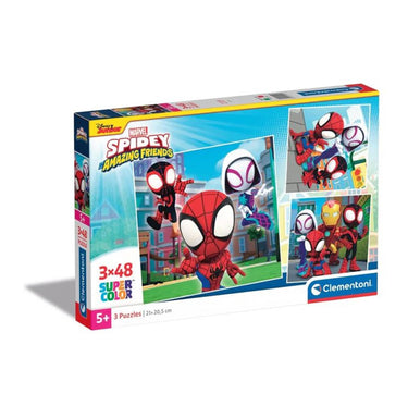 Clementoni puzzel 3x48pcs square marvel spidey and his amazing friends