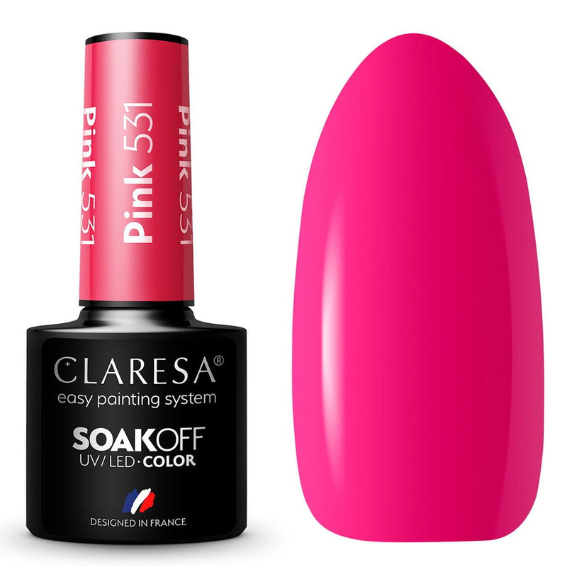 Afbeelding laden in galerijviewer, Claresa uv led gellak 5ml pink 531 rainbow explosion
