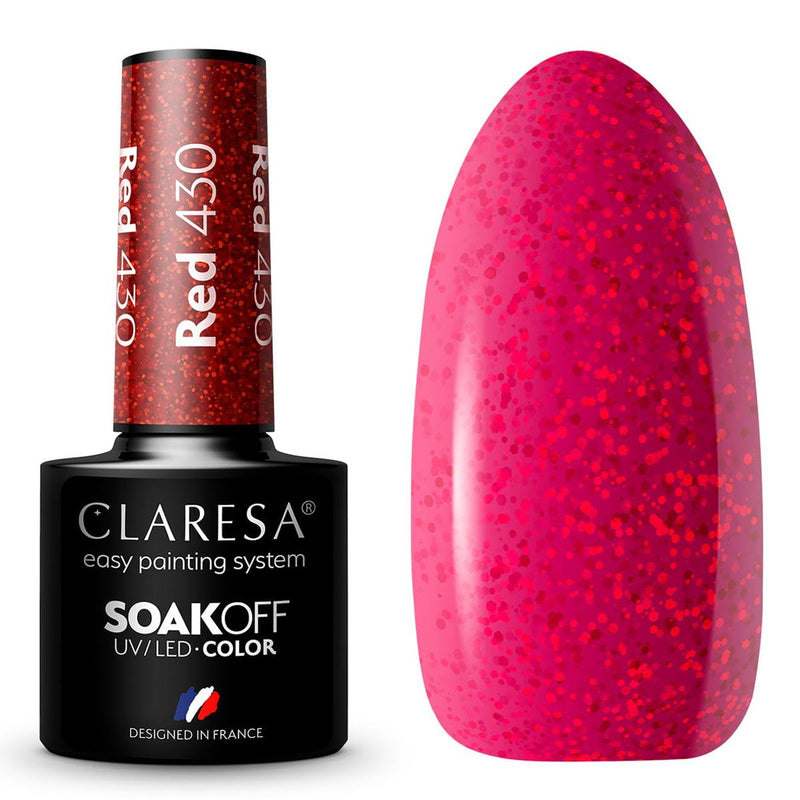 Afbeelding laden in galerijviewer, Claresa uv led gellak 5ml red 430 rainbow explosion
