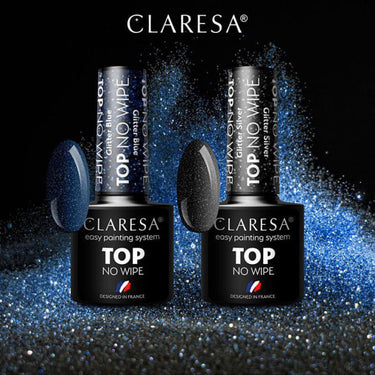 Claresa top coat no wipe glitter blue 5ml