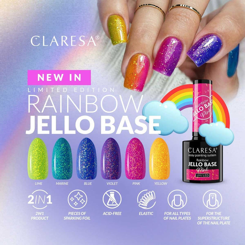 Load image into Gallery viewer, Claresa rainbow jello base coat marine 5ml
