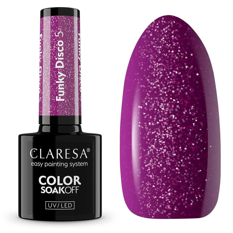 Load image into Gallery viewer, Claresa uv led gellak 5ml funky disco 5 violet vinyl
