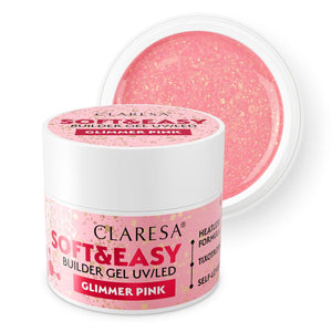 Claresa keratine soft easy builder gel glimmer pink 45gr.
