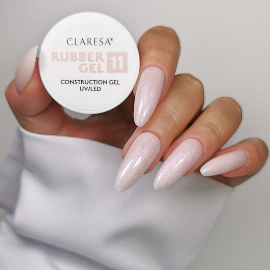Claresa rubber gel 11 sparkle soft pink 12gr.