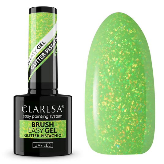 Claresa brush easy gel glitter pistachio 5ml