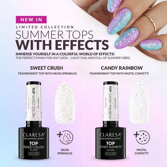 Claresa top coat no wipe candy rainbow 5ml