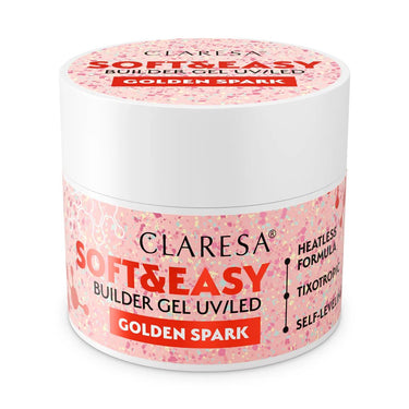 Claresa keratine soft easy builder gel golden spark 45gr.