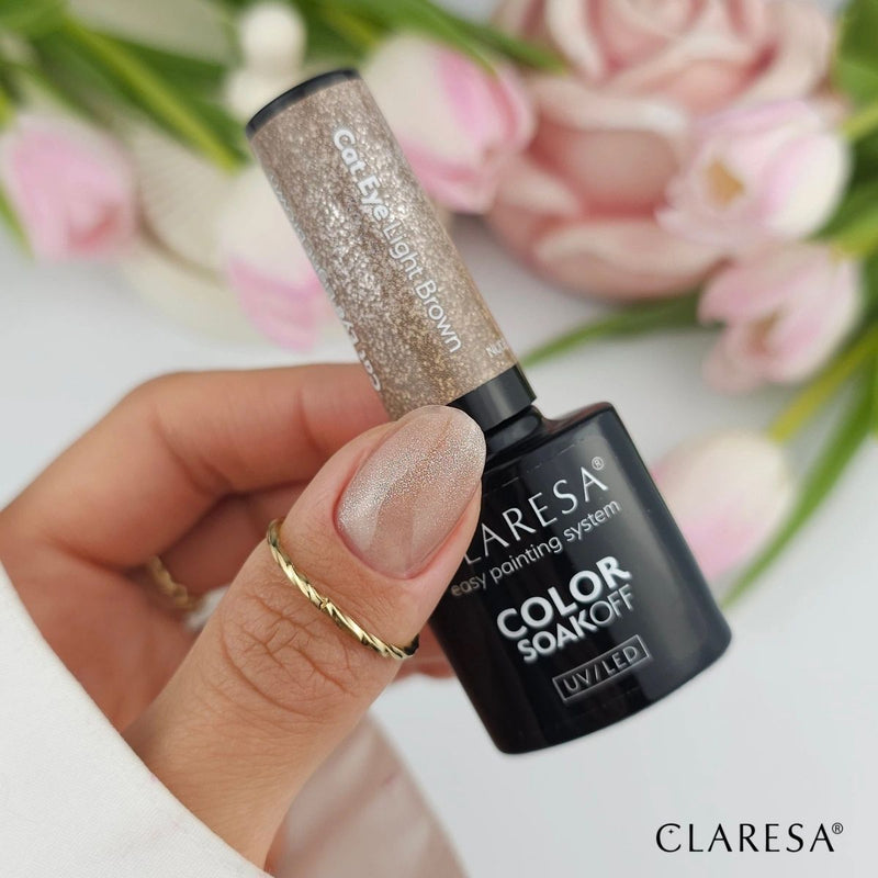 ギャラリービューアに画像をロードする, Claresa uv led gellak 5ml nude glow - cat eye light brown
