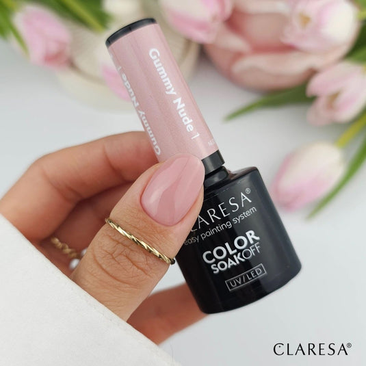Claresa uv led gellak 5ml nude glow - gummy nude 1