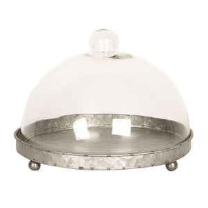 Clayre eef stolp 6gl2491 grijs transparent 21x15 cm