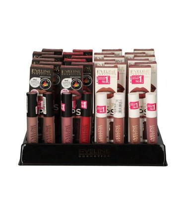 Eveline oh! my lips liquid matt lipstick lipliner display diverse 32 stuks