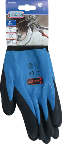 Connex handschoen nitril blauw gr08 - cox938678