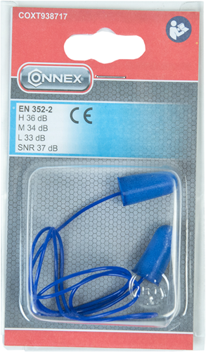 Afbeelding laden in galerijviewer, Connex oordoppen soft pu-koordje 37db 2st - coxt938717
