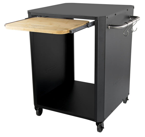 Load image into Gallery viewer, Cozze Buitentafel met uitschuifbare tafel voor pizzaoven zwart
