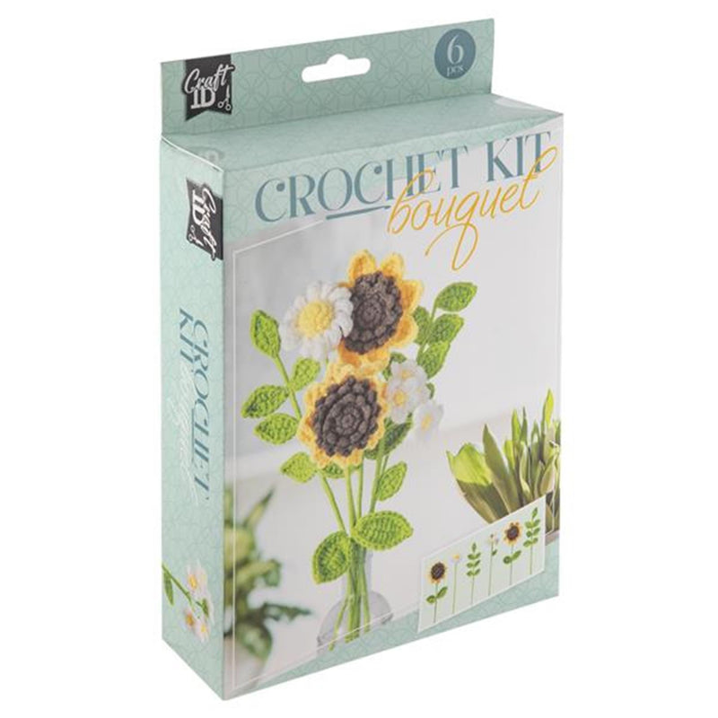Load image into Gallery viewer, Craft id haakpakket bloemen boeket 6 zonnebloemen
