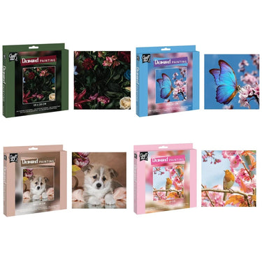 Grafix craft id diamond painting hond vlinder vogel bloemen 20x20cm