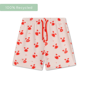 Crabby | beige rode uv zwemboxer jongens