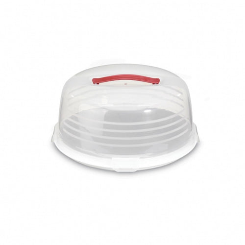 Curver taartdoos 35cm rond wit transp.