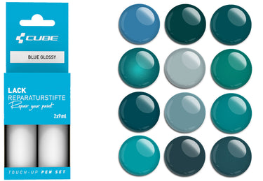 Cube touch-up pen set blue glossy | #2345