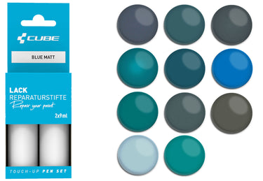 Cube touch-up pen set blue matt