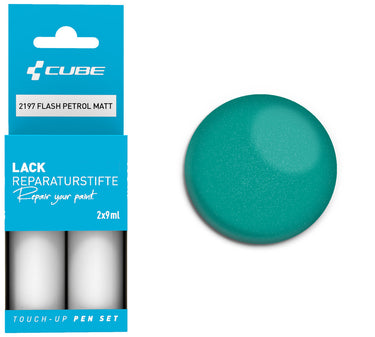 Cube touch-up pen set flash petrol matt