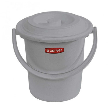 Curver emmer + deksel grijs 10ltr toiletemmer luieremmer