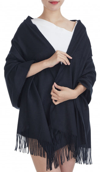 Load image into Gallery viewer, Cwi Sjaal dames 180 x 70 cm viscose donkerblauw one-size
