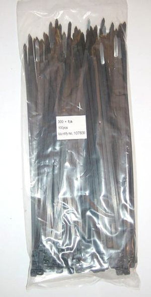 Unbranded kabelbinders 7.6x300 zwart zak a 100