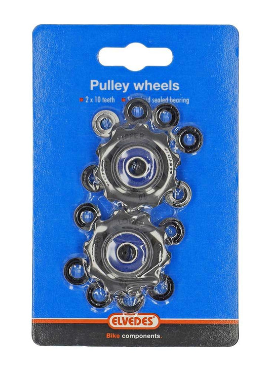 derailleurwieltjes 10 tanden 8S zwart 2 stuks