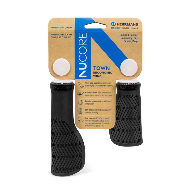 Cargue la imagen en el visor de la galería, Herrmans handvatset nucore town wave 90 130mm zwart
