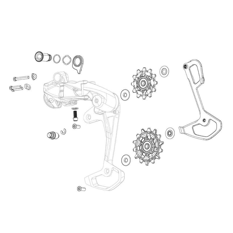 Afbeelding laden in galerijviewer, Sram derailleurdeel kit force axs xplr incl. binnen- buitenkooi pulleys demper
