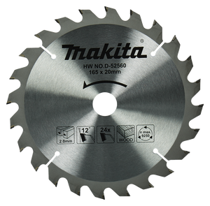 Makita accessoires cirkelzaagblad hout | standaard, 165x20x2,0 24t 3g - d-52560 - d-52560