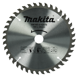 Makita accessoires cirkelzaagblad hout | standaard, 165x20x2,0 40t 18g - d-52576 - d-52576