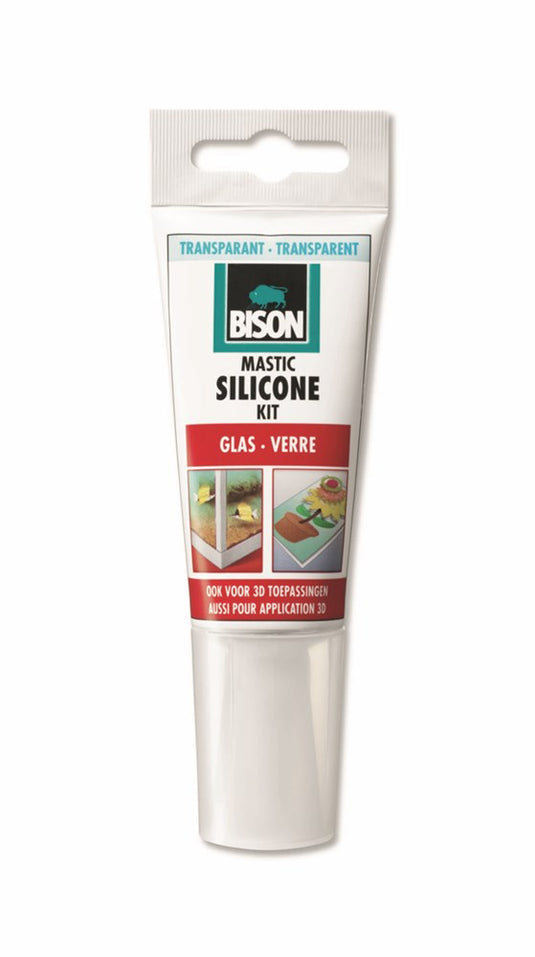 Bison siliconenkit glas transparant tub 60ml*12 nlfr - 6301462 - 6301462