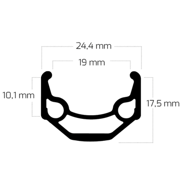 Ryde velg zac 19 28 622 x 19c aluminium 32 gaats 14g - zwart
