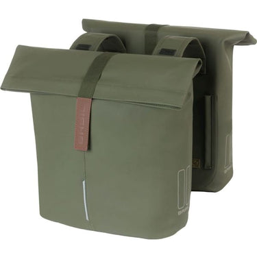 Basil Tas City Dubbel Vegan Leather | Moss Green