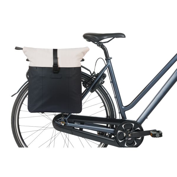 Load image into Gallery viewer, Basil b.v. tas basil vive shopper wit zwart | mik hooks | 20l

