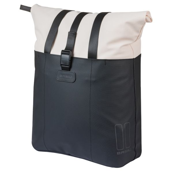 Load image into Gallery viewer, Basil b.v. tas basil vive shopper wit zwart | mik hooks | 20l
