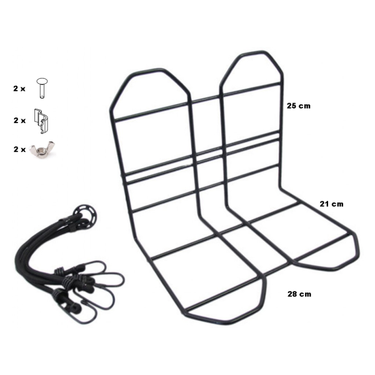 bagagerekje 28 cm staal zwart