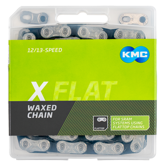 Kmc ketting x-flat waxed 12 13 speed - 126l - zilver zwart