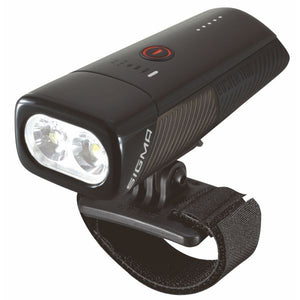 Sigma koplamp Buster 1100 LED helmhouder -Li-ion accu USB